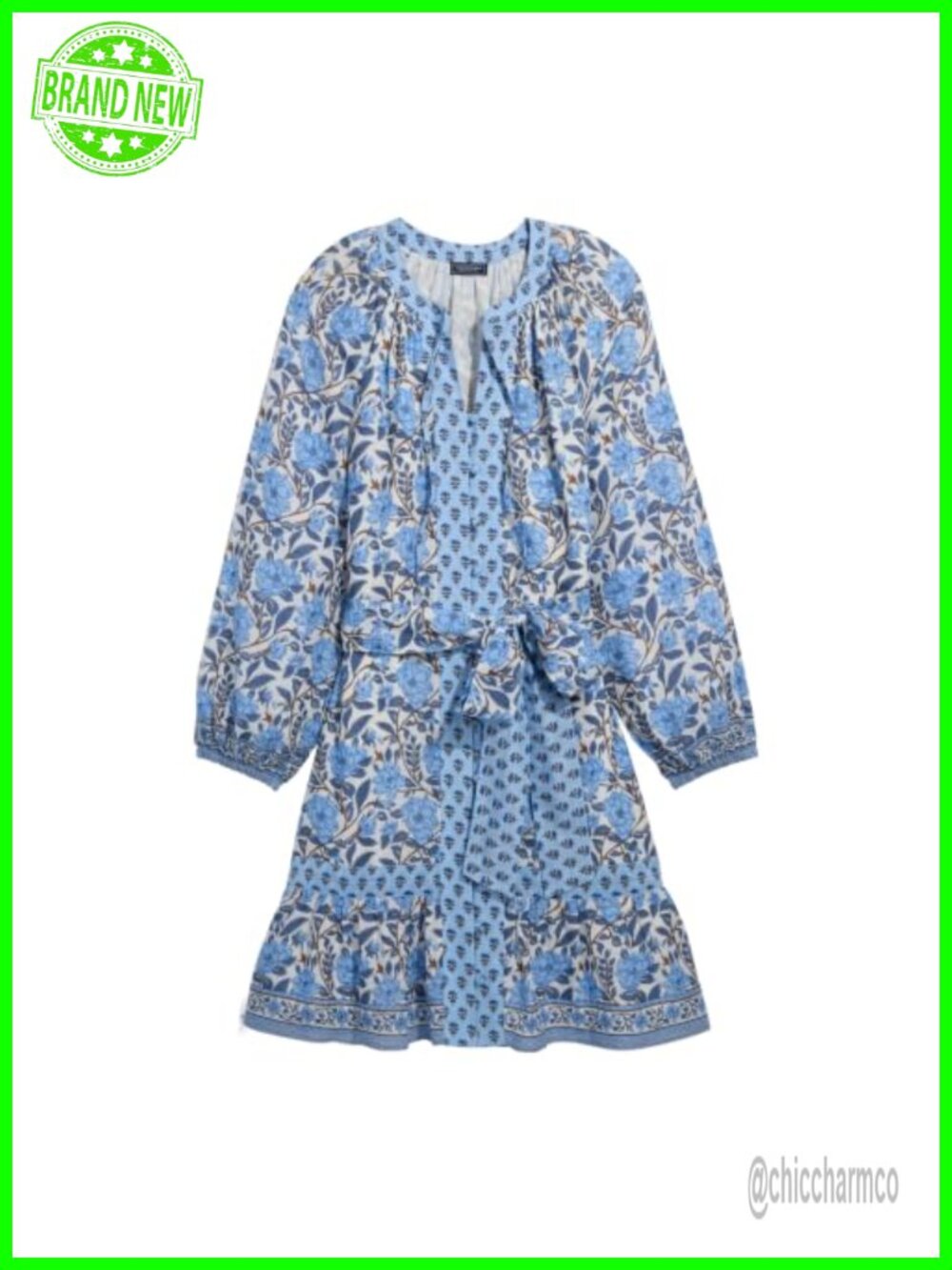 Women's Lucy Dress Tiered Tie Belt Ruffle Trim Mini Floral